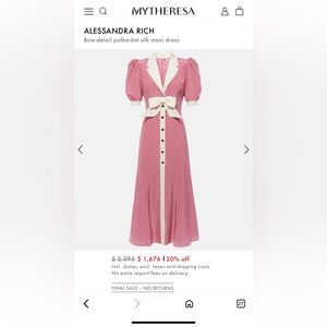 Alessandra Rich Pink and Cream Midi Dress